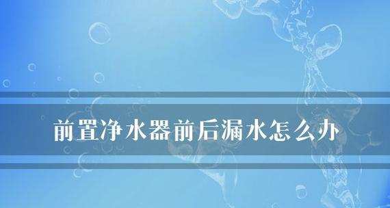 净水器管漏水处理方法（简单教你应对净水器管漏水的紧急情况）  第1张